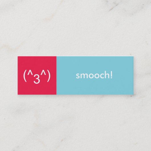 Flirtカード赤い青の滑らかな絵文字文字メッセージ スキニー名刺 (正面)