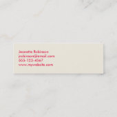 Flirtカード赤い青の滑らかな絵文字文字メッセージ スキニー名刺 (裏面)