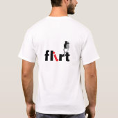 Flirtタイポグラフィハートデザイン Tシャツ (裏面)
