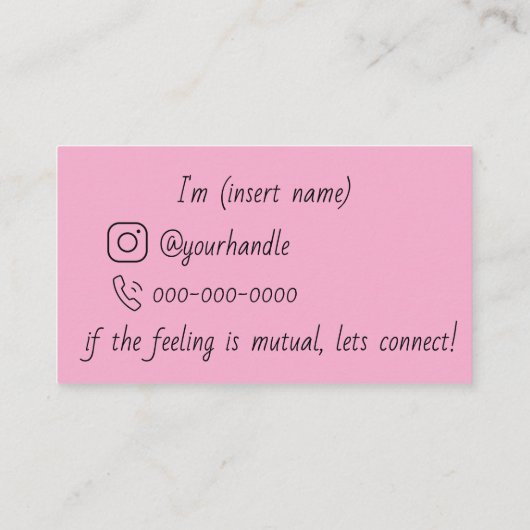 Flirt and Connect Cards 名刺 (裏面)