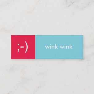 Flirt card red blue wink絵文字文字メッセージ スキニー名刺