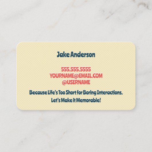 Flirtingおもしろい Business Card 名刺 (裏面)