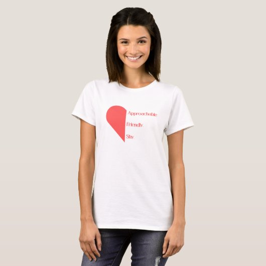 Flirting Introverts Red Approachable Friendly Shy Tシャツ (正面フル)