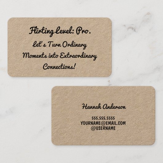 Flirting Kraftおもしろい名刺 名刺 (正面/裏面)