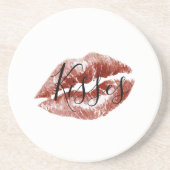 Flirty Red Lips Kisses コースター (正面)