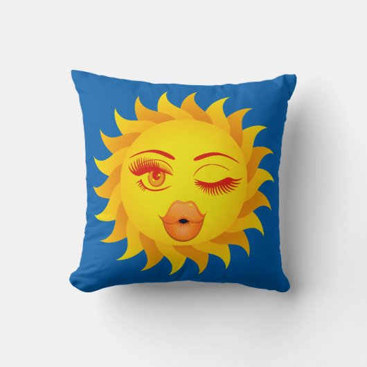 Fliting Sun Emoji、Sunキス、Sun Worshipers クッション (正面)