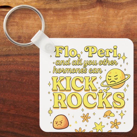 Flo & Periはロックを蹴る キーホルダー (正面)