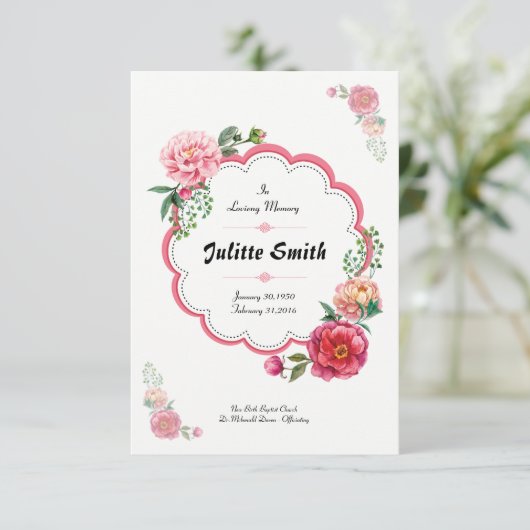 Floal Funeral Program Flyer 招待状 (スタンド正面)