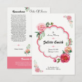 Floal Funeral Program Flyer 招待状 (正面/裏面)