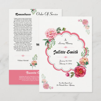 Floal Funeral Program Flyer 招待状