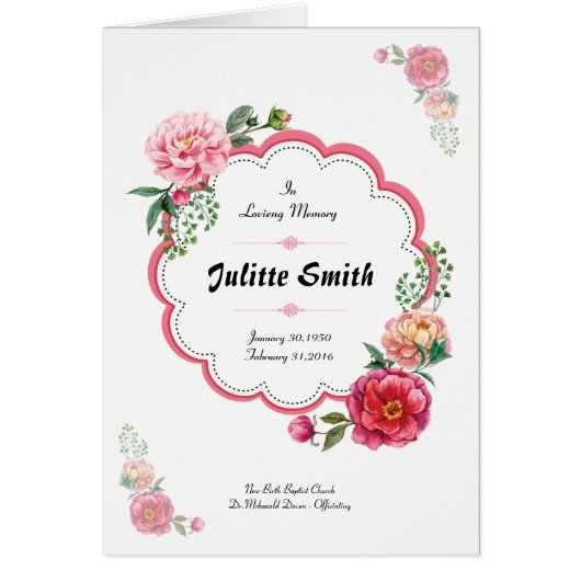 Floal Funeral Program Template (正面)