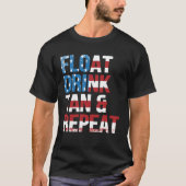 Float Drink Tan Repeat Summer Beach Vacation Vinta Tシャツ (正面)