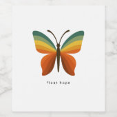 Float Hope Rainbow Butterfly Food & Beverage Label ワインラベル (シングルラベル)