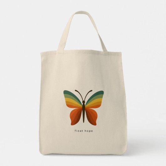 Float Hope Retro Rainbow Butterfly Tote トートバッグ (裏面)