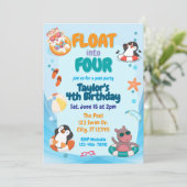 Float into Four, Pool Animals 4th Birthday 招待状 (スタンド正面)