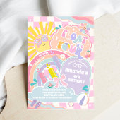 Float Into Four Sun Rainbow Disco 4th Birthday 招待状