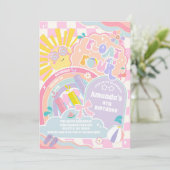 Float Into Four Sun Rainbow Disco 4th Birthday 招待状 (スタンド正面)