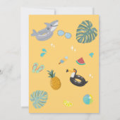 Float Into Four Tropical Summer 4th Birthday 招待状 (裏面)