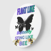 Float like a butterfly sting like a bee shirt ラージ壁時計 (傾斜)