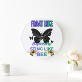 Float like a butterfly sting like a bee shirt ラージ壁時計 (ホーム)