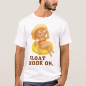 Float Mode On: Summer Cat Lemon Pool Party Art Tシャツ (正面)