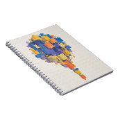 Floating Abstract City Cubes Watercolor Geometric ノートブック (右側)