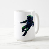 Floating Astronaut in Space Suit Illustration コーヒーマグカップ (正面右)