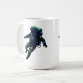 Floating Astronaut in Space Suit Illustration コーヒーマグカップ (正面左)