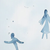Floating Blue Watercolor Figures 壁紙 (縫い目)