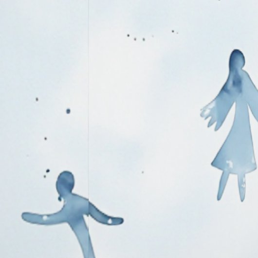 Floating Blue Watercolor Figures 壁紙 (縫い目)
