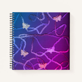 Floating Butterflies Spiral Notebook (Purple) ノートブック