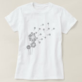 Floating Dandelion Seeds; Cute Minimalist Summer Tシャツ (デザイン正面)