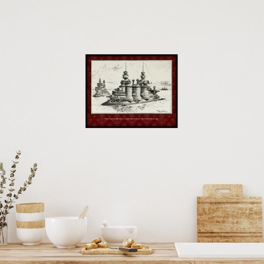 Floating Dungeons Poster - Albert Robida, 1893 ポスター (キッチン)