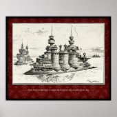 Floating Dungeons Poster - Albert Robida, 1893 ポスター (正面)