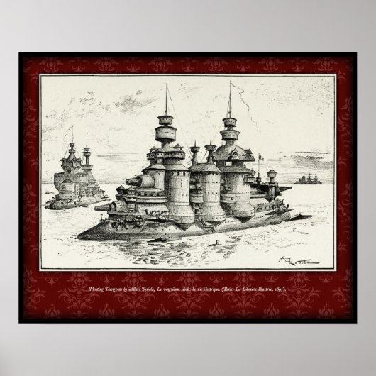 Floating Dungeons Poster - Albert Robida, 1893 ポスター (正面)