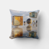 Floating Geometric Marvels Over Water クッション (正面)