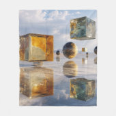 Floating Geometric Marvels Over Water フリースブランケット (正面)