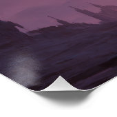 Floating Gothic Castle in Rose Twilight ポスター (コーナー)
