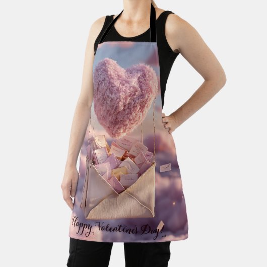 Floating Heart of Love Letters Design Postcard エプロン (インサイチュ)