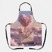 Floating Heart of Love Letters Design Postcard エプロン (正面)