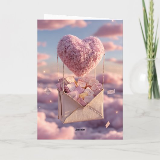 Floating Heart of Love Letters Design Postcard カード (裏面)