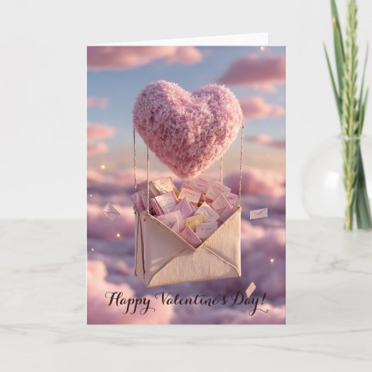 Floating Heart of Love Letters Design Postcard カード (正面)