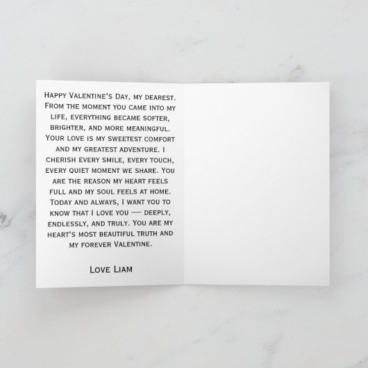 Floating Heart of Love Letters Design Postcard カード (内部)