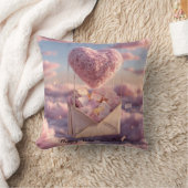 Floating Heart of Love Letters Design Postcard クッション (ブランケット)