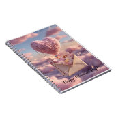 Floating Heart of Love Letters Design Postcard ノートブック (右側)