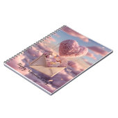 Floating Heart of Love Letters Design Postcard ノートブック (左側)