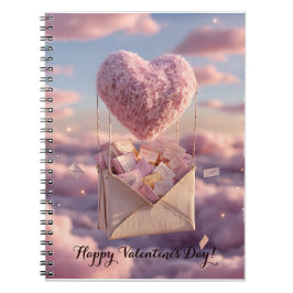 Floating Heart of Love Letters Design Postcard ノートブック