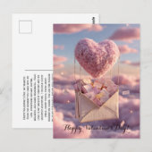 Floating Heart of Love Letters Design Postcard ポストカード (正面/裏面)