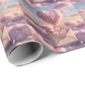Floating Heart of Love Letters Design Postcard ラッピングペーパー (ロールコーナー)