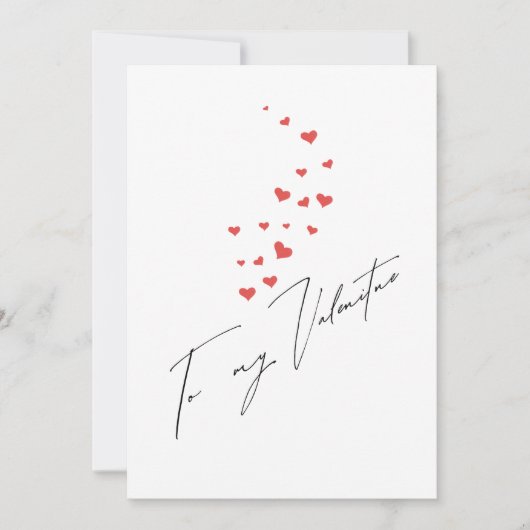 Floating Hearts To My Valentine 筆記体 シーズンカード (正面)